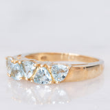 Veretta vintage in oro giallo 9K con acquamarine (0.97ctw)