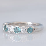 Veretta vintage in platino con alessandriti (0.43ctw) e diamanti (0.51ctw), anni ‘80/‘90