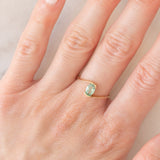 Solitario in oro giallo 9K con tormalina azzurra (0.34ct ca.)
