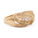 Anello vintage in oro giallo 14K con diamanti (0.22ctw ca.), anni '70
