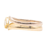 Anello vintage in oro giallo e rosa 8k con diamante (0.15ct)
