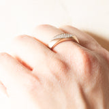 Anello vintage in oro rosa 14K con pavé di diamanti di taglio brillante (0.26ctw)