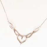 Collier vintage in oro bianco 9K con diamanti (0.10ctw ca.), anni ‘90