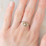 Solitario Art Déco in oro bianco 14K con diamante di taglio brillante (0.05ct ca.), anni ‘30