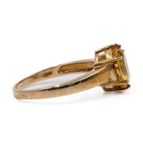 Anello cocktail in oro giallo 9k con berillo giallo