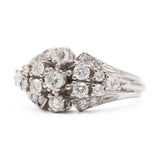 Anello vintage in oro bianco 14k con diamanti (0,85ctw), anni '70