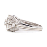 Anello vintage in oro bianco 14k con diamanti (0,85ctw), anni '70