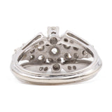Anello vintage in oro bianco 14k con diamanti (0,85ctw), anni '70