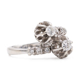 Anello toi et moi in oro bianco 18k con diamanti (0,36ctw), anni '60