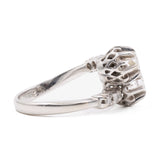 Anello toi et moi in oro bianco 18k con diamanti (0,36ctw), anni '60