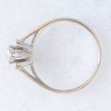 Anello a margherita vintage in oro bianco 18K con diamanti (0.36ctw ca.), anni ‘60/‘70