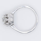 Solitario in oro bianco 18K con diamante di taglio vecchia miniera (0.97ct ca.)