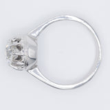 Solitario in oro bianco 18K con diamante di taglio vecchia miniera (0.97ct ca.)