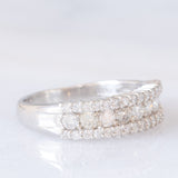 Anello a fascia vintage in platino con diamanti (1ctw), anni ‘80