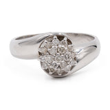 Anello vintage in oro bianco 14k con diamanti (0,40ctw), anni '60
