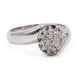 Anello vintage in oro bianco 14k con diamanti (0,40ctw), anni '60