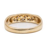 Anello vintage in oro giallo 18k con diamanti (0,18ctw) e zaffiri gialli (0,30ctw)