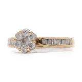 Anello vintage in oro giallo 9k con diamanti (0,45ctw)