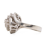 Anello vintage Tourbillon in oro bianco 14k con diamanti (0,80ctw), anni '60