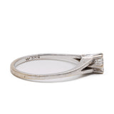 Anello solitario in oro bianco 14k con diamante (0,23ctw), anni '70