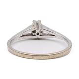 Anello solitario in oro bianco 14k con diamante (0,23ctw), anni '70