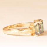 Anello vintage in oro giallo 9K con topazi mistici (1.80ctw ca.) e diamanti (0.03ctw ca.), anni ‘90/anni ‘2000