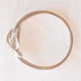 Anello vintage a nodo in oro bianco 9K con diamanti (0.06ctw ca.), anni ‘90