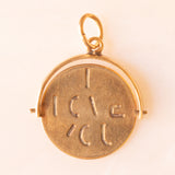 Ciondolo vintage con scritta nascosta “I Love You” da girare per farla comparire