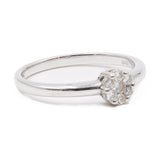 Anello vintage in oro bianco 14k con microsetting di diamanti (0.20ctw)