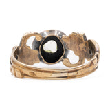 Anello antico in oro giallo 18k e argento con diamante di taglio rosa, fine '800