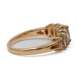 Anello vintage a veretta in oro giallo 18k con diamanti champagne marquise (1ctw)