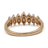 Anello vintage a veretta in oro giallo 18k con diamanti champagne marquise (1ctw)