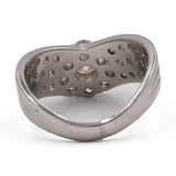 Anello vintage in platino 900 a V con diamanti (1.7ctw)