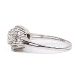 Anello vintage in oro bianco 14k con diamanti (0,90ctw), anni '70