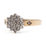 Anello vintage in oro giallo 9k e diamanti (0,22ctw)