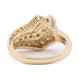 Anello vintage asimmetrico in oro giallo 14k con diamanti (0,80ctw), anni '70