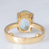 Anello da cocktail vintage in oro giallo 18K con acquamarina (3.50ct ca.), anni ‘60