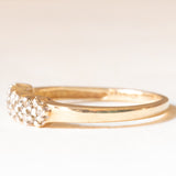 Anello vintage in oro giallo e bianco 9K con diamanti (0.12ctw ca.)