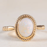 Solitario vintage in oro giallo 9K con opale (1ct ca.), anni ‘70 ca.