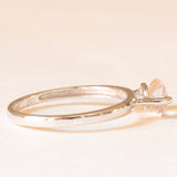 Solitario vintage in oro bianco 9K con morganite rosa chiaro (0.60ct ca.)