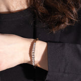 Braccialetto rigido antico in oro giallo 18K e argento con diamanti di taglio vecchia miniera (2ctw ca.), primi del ‘900