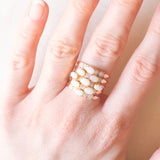 Anello harem vintage in oro giallo 14K con opali (1.50ctw ca.), anni ‘60