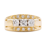 Anello vintage in oro giallo 18k con diamanti (0.64ctw), anni '70