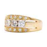 Anello vintage in oro giallo 18k con diamanti (0.64ctw), anni '70