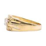 Anello vintage in oro giallo 18k con diamanti (0.64ctw), anni '70