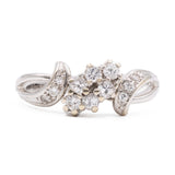 Anello vintage in oro bianco 14k con diamanti (0,30ctw), anni '60