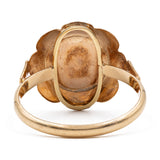 Anello vintage in oro giallo 14k con granato, anni '50