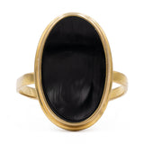 Anello vintage in oro giallo 8k con onice