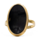 Anello vintage in oro giallo 8k con onice
