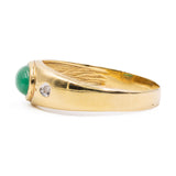 Anello Gypsy in oro giallo 18k e con smeraldo cabochon e diamanti